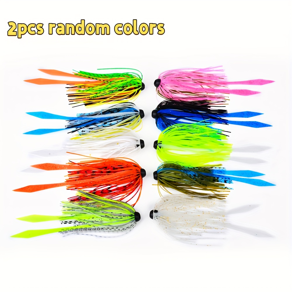 TEMU 5pcs/2pcs Random Color Shipment Silicone Skirt Swimbait - Color-changing Floating River/lake Lure, 10 Vibrant Colors, Weedless Design, Suitable