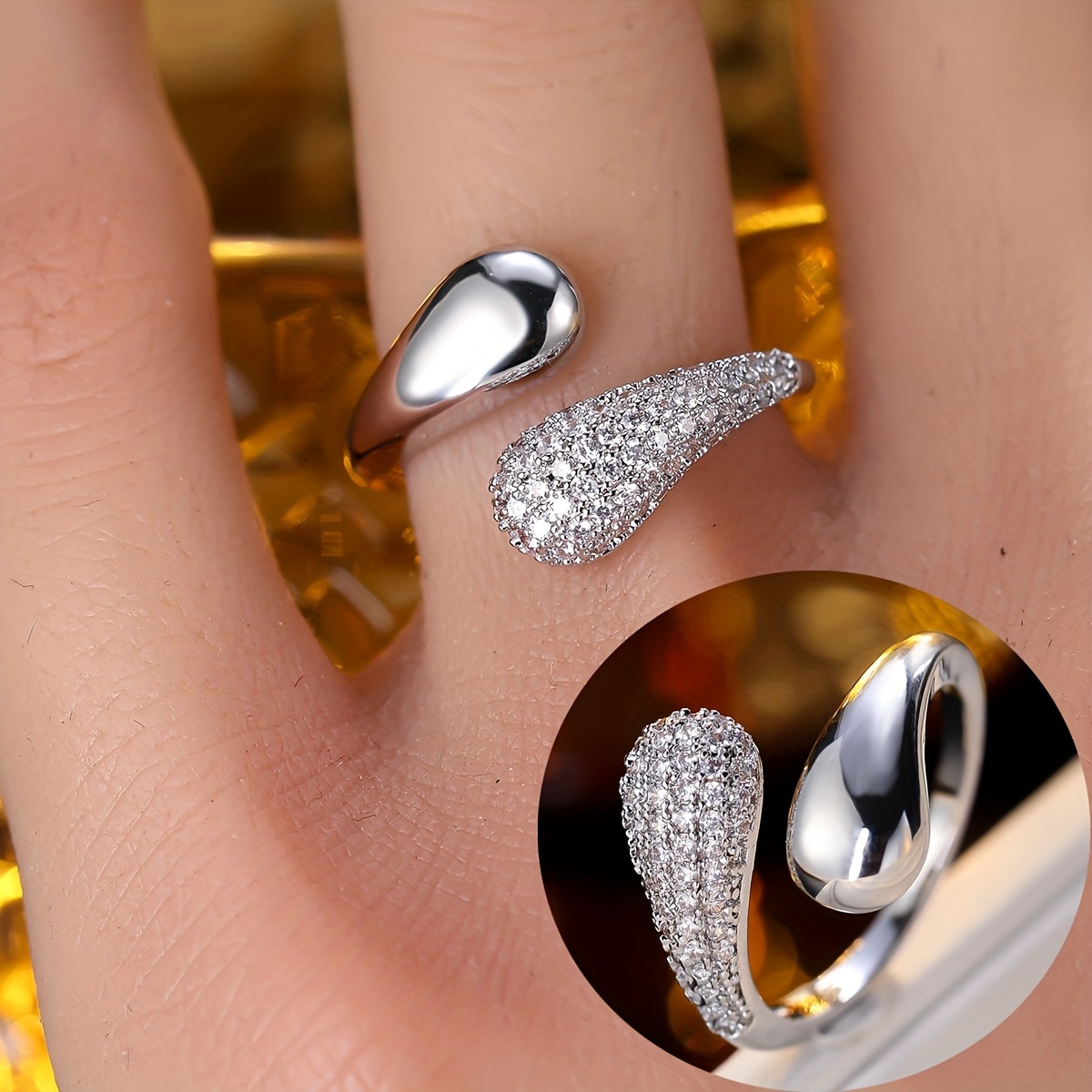 Women's Double-Sided Open Ring, Stylish and Elegant