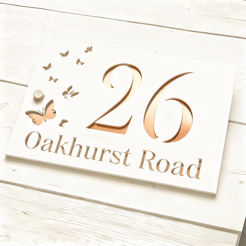 TEMU 2d Flat, Customizable Acrylic Nameplate With Address, Numbers, And Door Sign.
