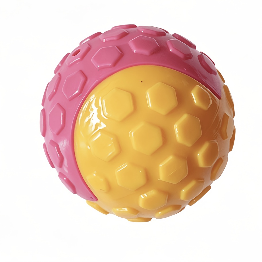 TEMU Interactive Squeaky Chew-resistant Rubber Dog Ball Suitable For Dental Cleaning, Puppy Teething Relief, Training Aid & Boredom - Chewproof