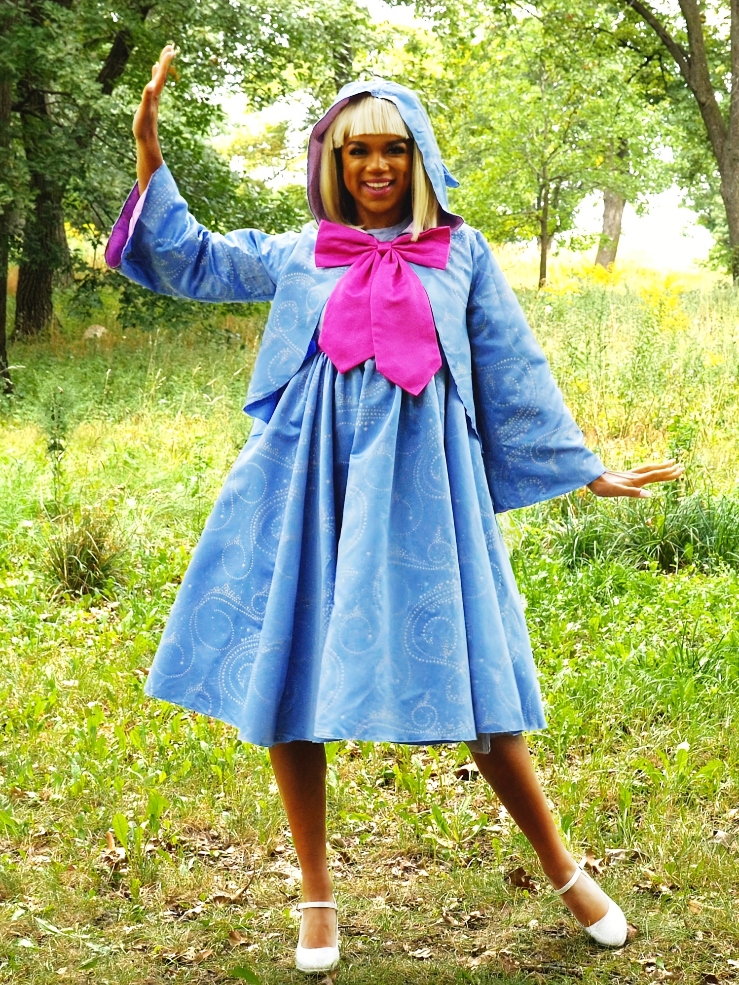 women fairy god mother costume deluxe hooded cape party - Temu