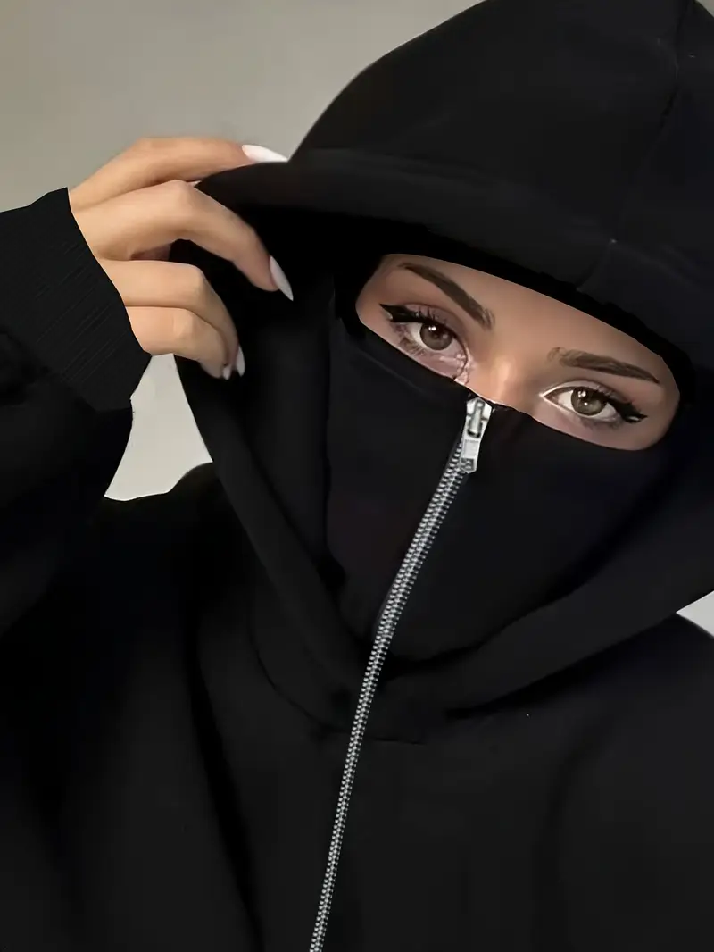 womens balaclava hoodie letter print full face - Temu Finland