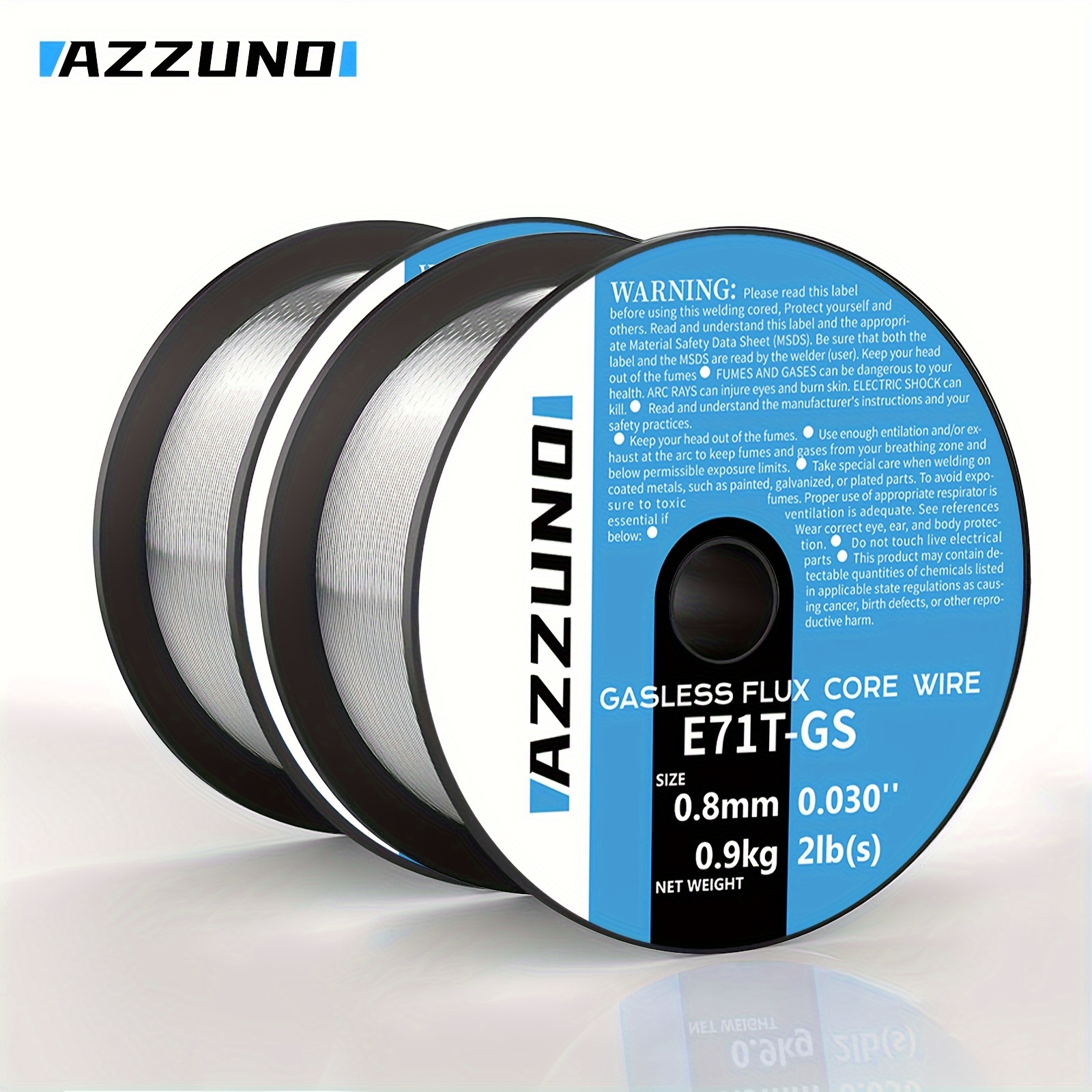 

Azzuno Carbon Steel Gasless Flux Core Welding Wire, 0.8mm, 0.9kg, E71t-gs, Welding Accessories