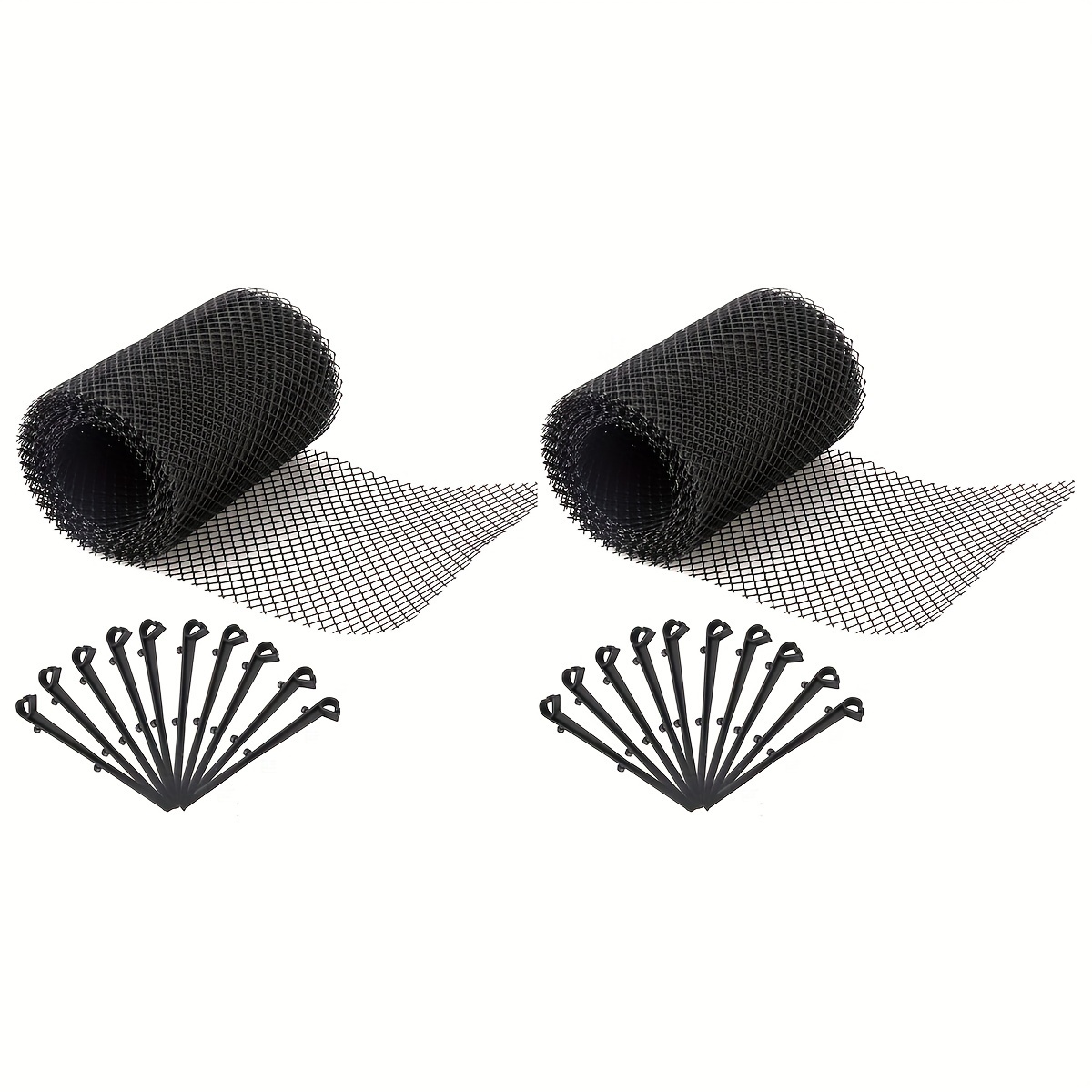 TEMU 2pcs Gutter Guard Mesh 18x600cm With Hooks Durable Hdpe Mesh For Leaf And Protection -to-fit Installation Rust-resistant Gutter Cover With 8x8mm