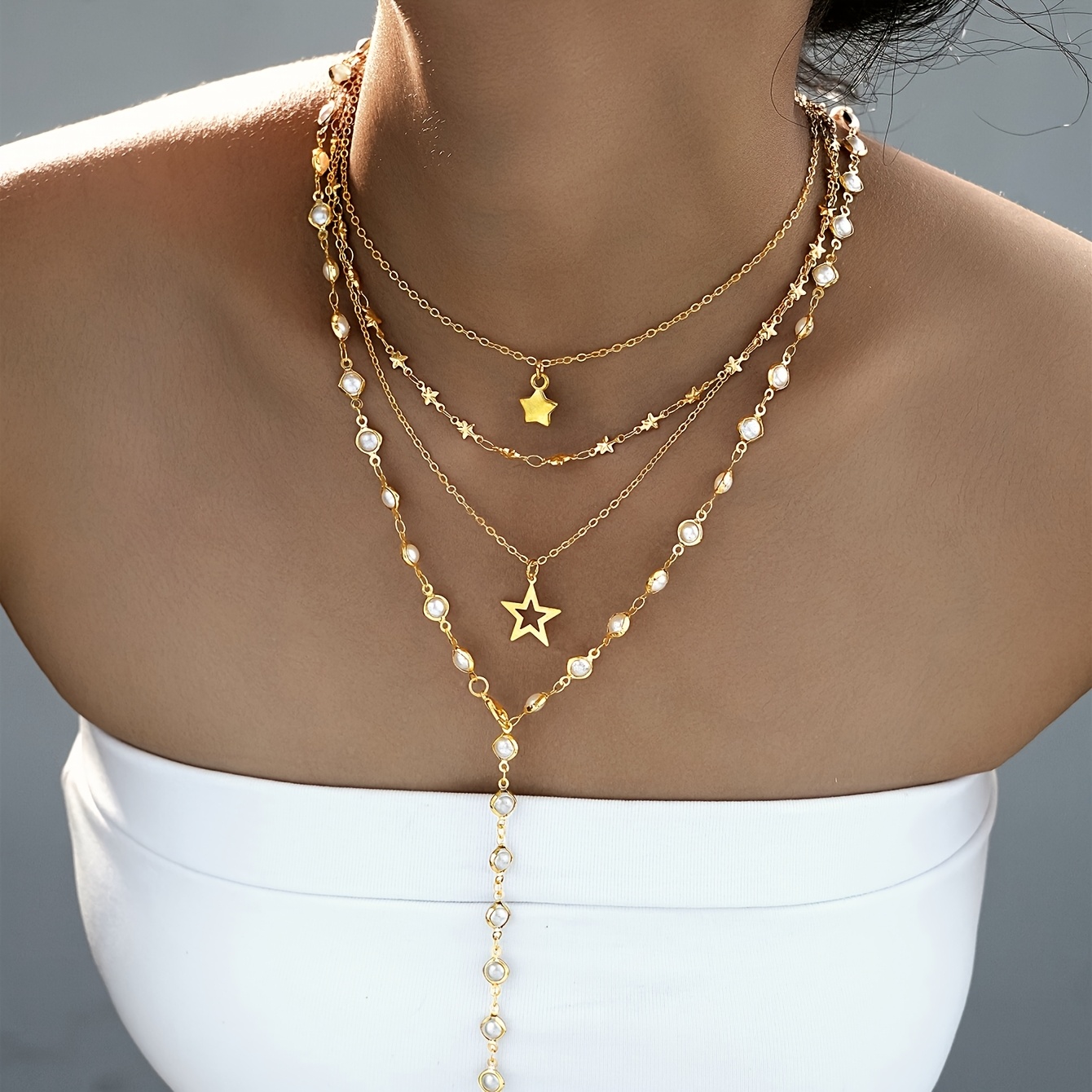 TEMU A Women's Necklace Set For Autumn And Winter, Featuring A Vintage-style -shaped Long Necklace With A Pendant Resembling . This Fashionable And