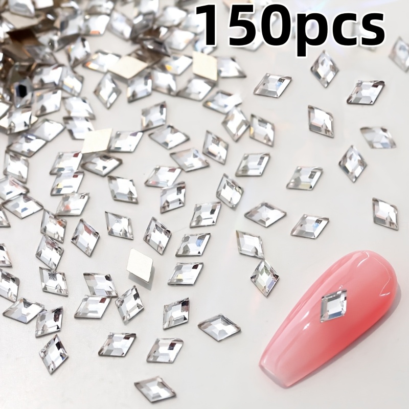 150pcs Bag Of Sparkling 3d Transparent Synthetic Zirconia Nail Accessories - White Rhinestones For Diy Nail Art, Jewelry, Wedding Bridal & Headwear Embellishments, Nail Charms