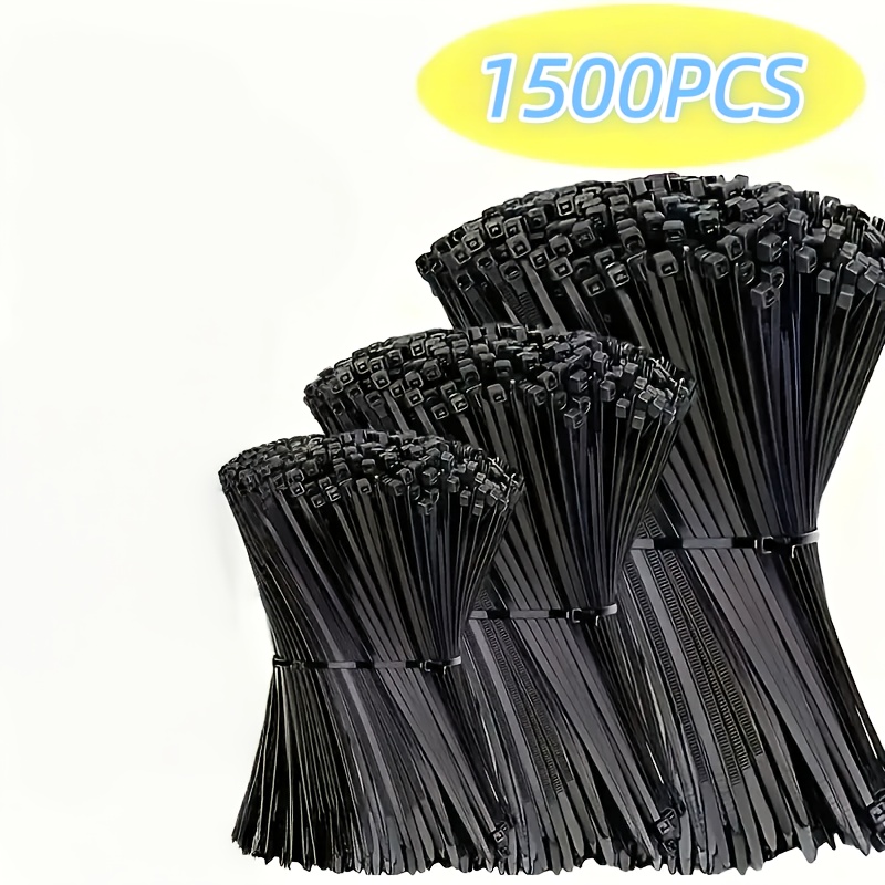 E-shop 1500 Stück 4+6+8 Zoll Hochleistungs-Nylon-Spanngurte, selbstverbindende, verstellbare Seile - Anti-Rutsch für Outdoor-Kabel, Garten- und