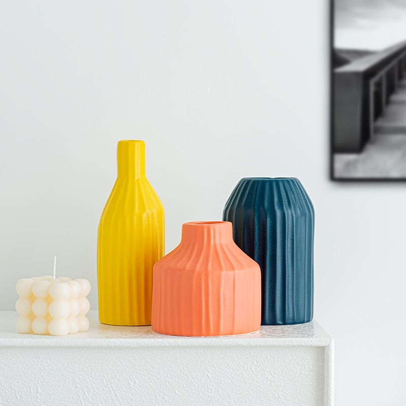 E-shop 3er-Set, Morandi-Stil Keramikvase, Wohnkultur, Blumenvase, Blumenlagerflasche