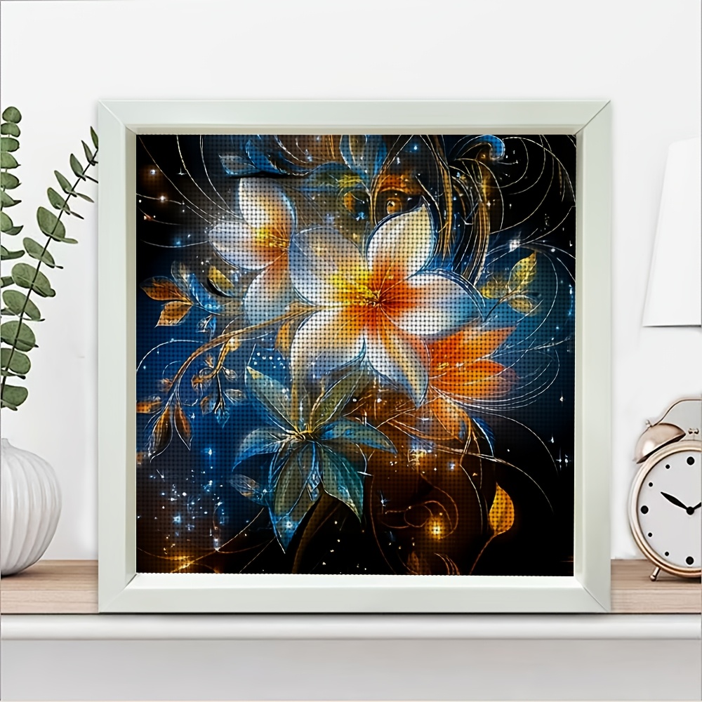 Frameless Cross Stitch Printed Kit 'Dreamy Floral Art Illustration'