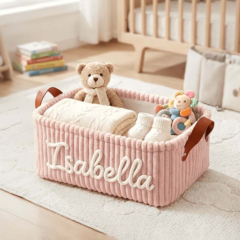 Personalized Custom Storage Basket for Diapers and Clothes