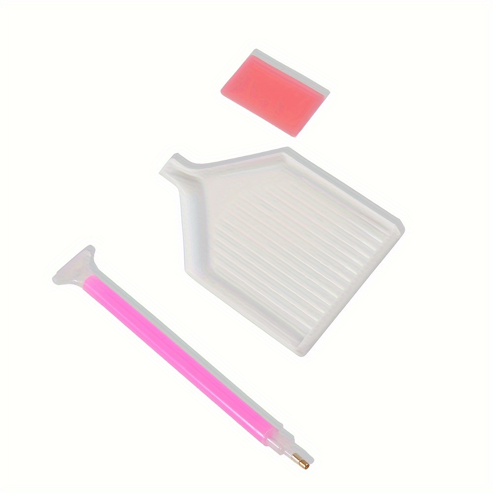 Image of Nail Art Dual-ended Dotting Pen Tool Set For Gem Application, Includes A Dual-ended Dotting Pen, A Gem Tray, And Adhesive Putty For Quick Gem Placement