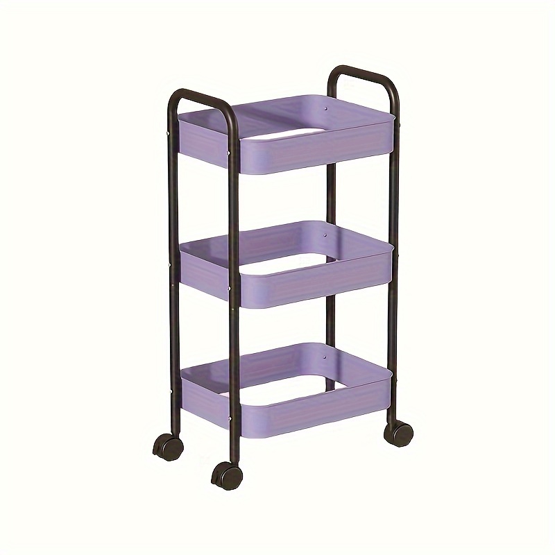 TEMU Ldq 3-tier Rolling Storage Cart - Large Capacity, Durable Metal Organizer For Kitchen, Bathroom & Dorms, Ldq