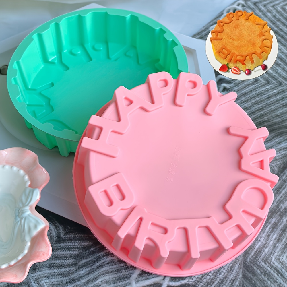 

1/2/3pcs Silicone Creative Birthday Cake Pan Set, 7.87 Inch Round Baking Molds For Cheesecake, Chocolate, Strawberry Tart, Brownie Pie