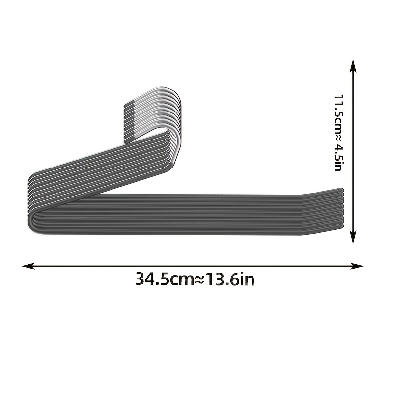 Image of 10-pack Z-shape Pants Hangers | Metal Goose-neck Clothing Organizer - Heavy-duty, Non-slip & Mark-free, For Hanging Pants