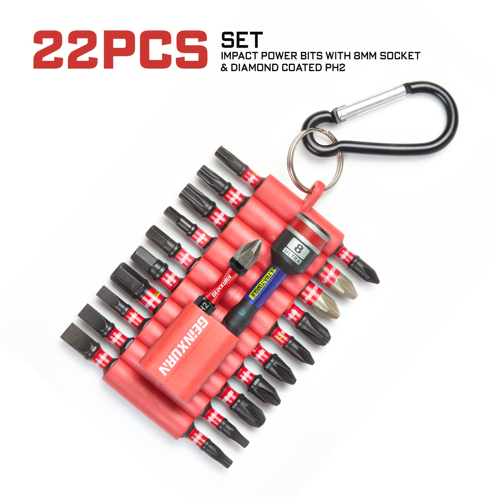 Mixed Set, Includes Diamond-coated Cross-head Bits, 8mm Socket, Made Of S2 Tool. Strip Is More Suitable For High- Work, Less To , , Compact And Space-. Includes Cross, Torx, Slotted, And Pz Bits