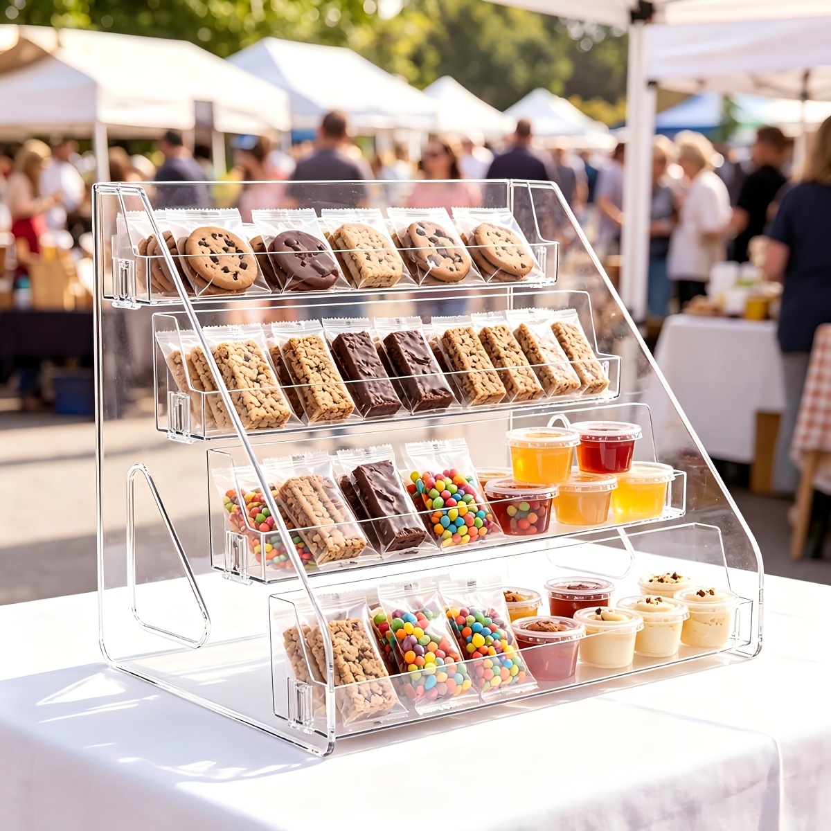 Transparent Acrylic Stackable Display Stand for Snacks