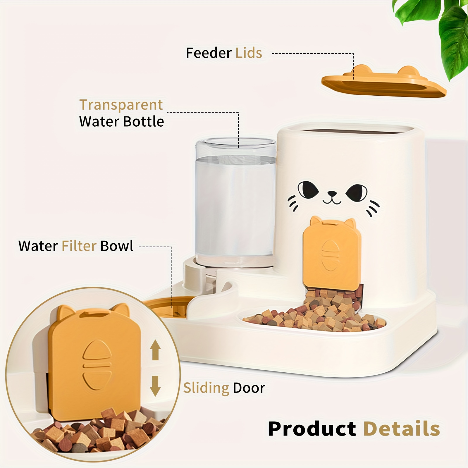 A Safe Choice for Travel! Cat Feeding with Water 2-in-1, Dry And Wet Separation Large Capacity, No Battery Life Required, Care for Your Pet's Healthy Diet