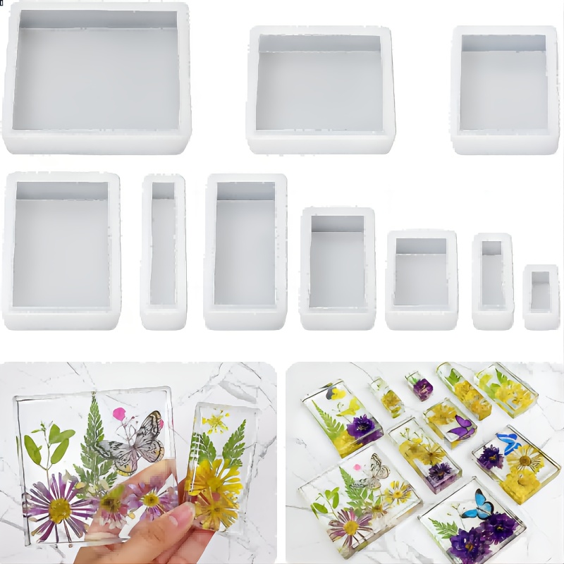 TEMU Resin Casting Molds 10pcs Ornaments Mold Silicone Resin Mold Home Ornaments Earrings Jewelry Resin Mold Set