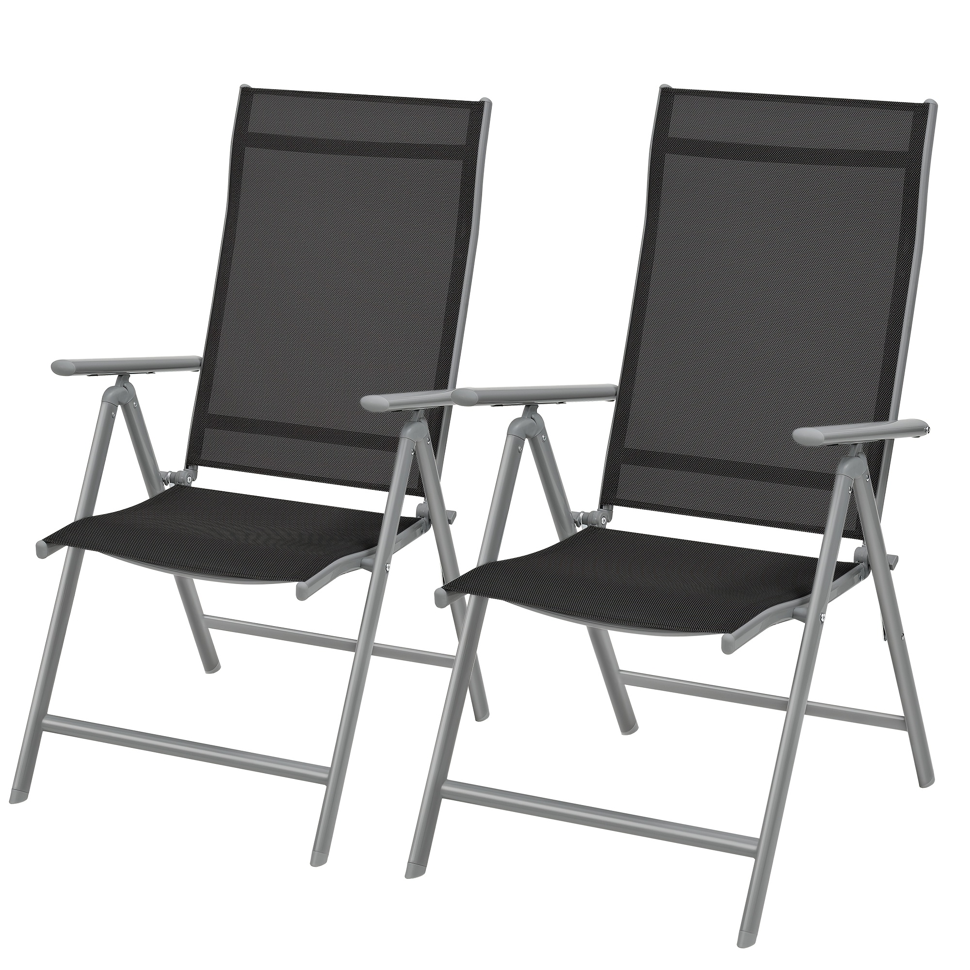 Sillas Plegables para Exterior, Juego de 2 Reclinables  , Asiento de Jardín para Patio, Portátil, Ajustable,    