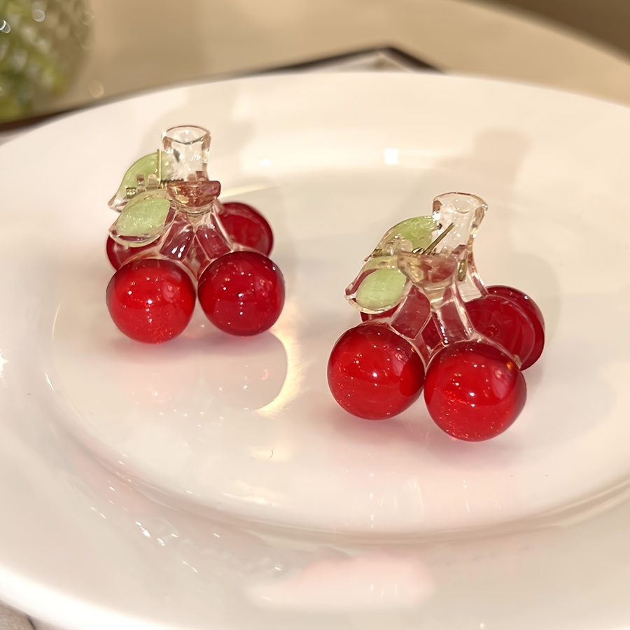 2pcs Fashion Cherry Hair Clips For Women Party Hair Accessories