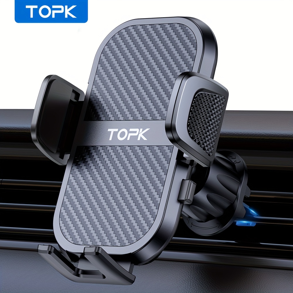 TEMU Topk D46g Car Phone Holder Mount, Upgraded Metal Hook Cell Phone Holder For Car Air Vent Compatible With All Phones