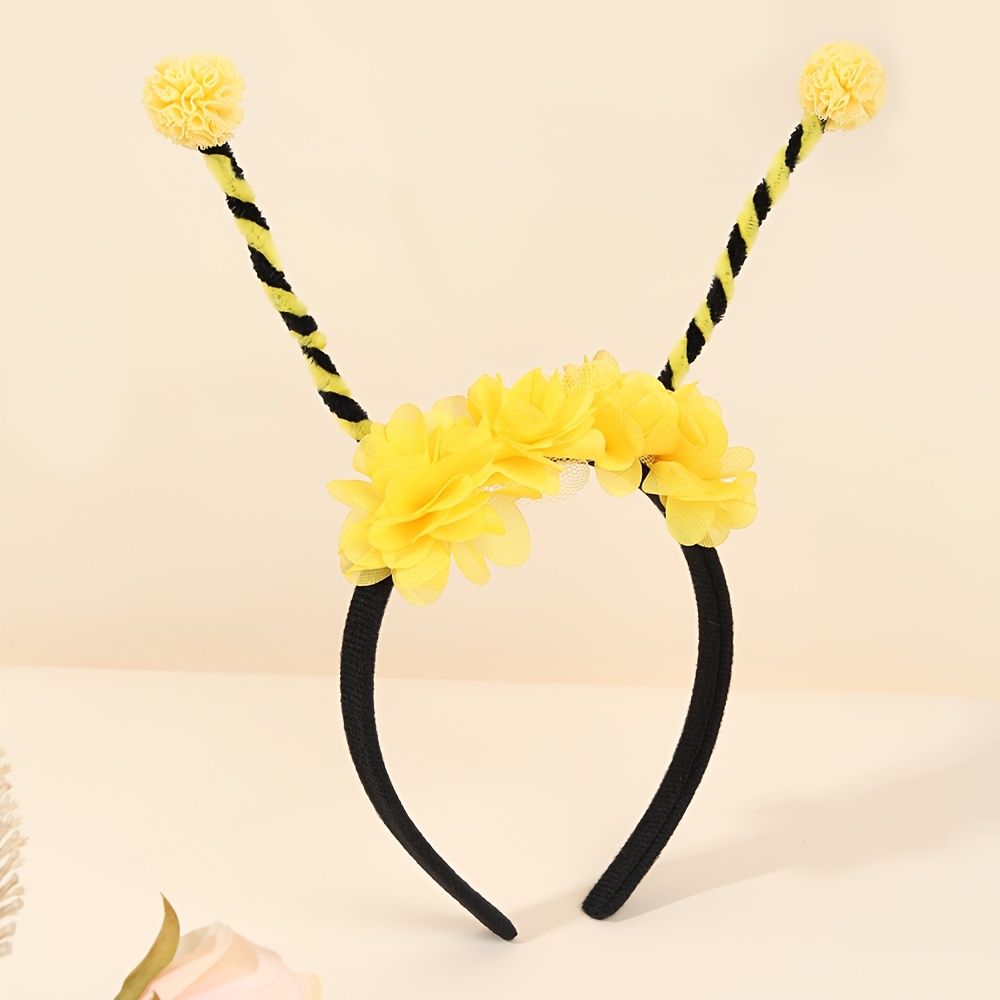 Image of 1pc Cute Bees Themed Headband For Girls Animal Theme Hair Hoop For Wear Stylish Hair Accessories For Girls For Bees Festival Gifts