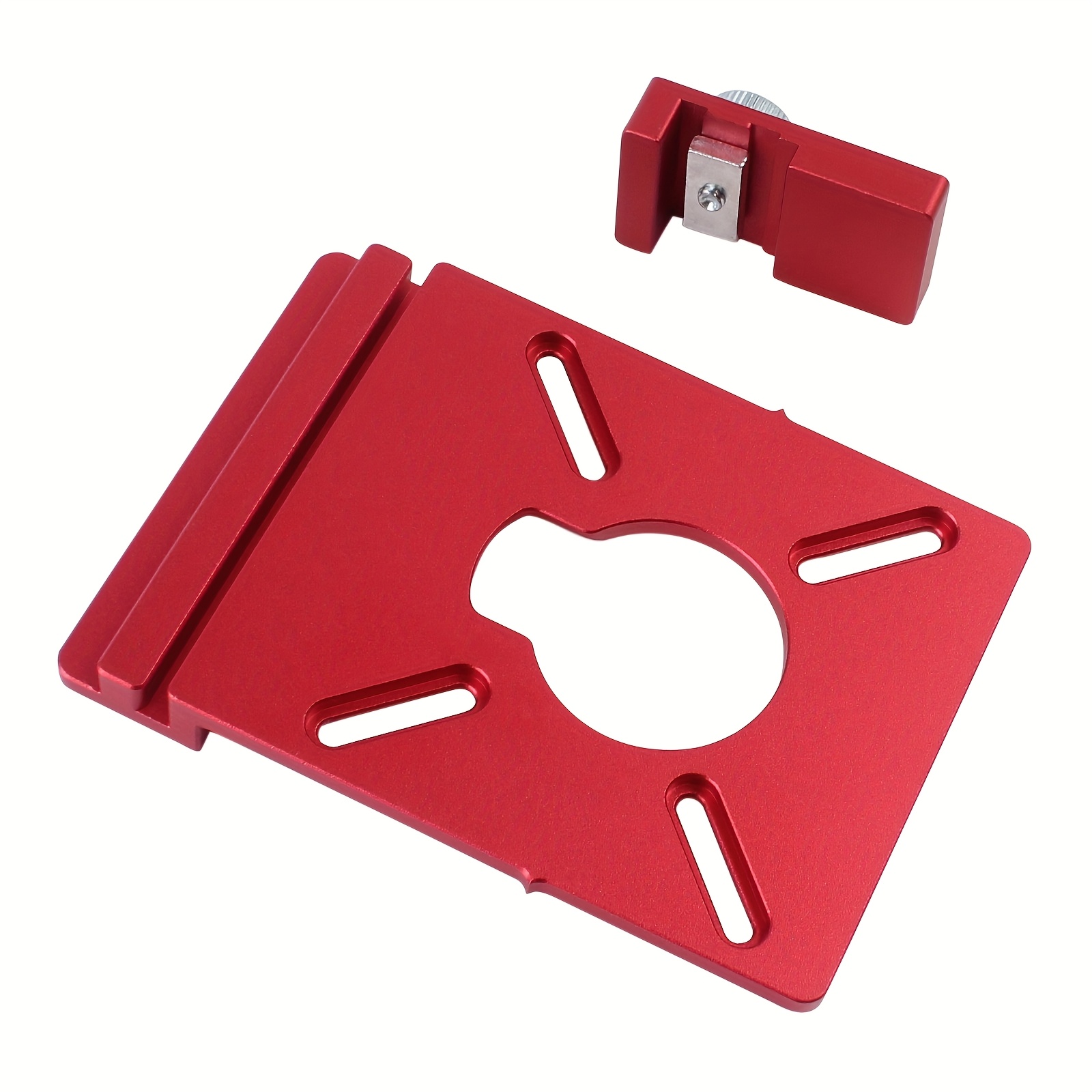 E-shop 1 Satz Führungsschienenadapter, gerader Fräsnut Aluminiumlegierung Hilfsrahmen mit Begrenzer, kompatibel mit den meisten Router