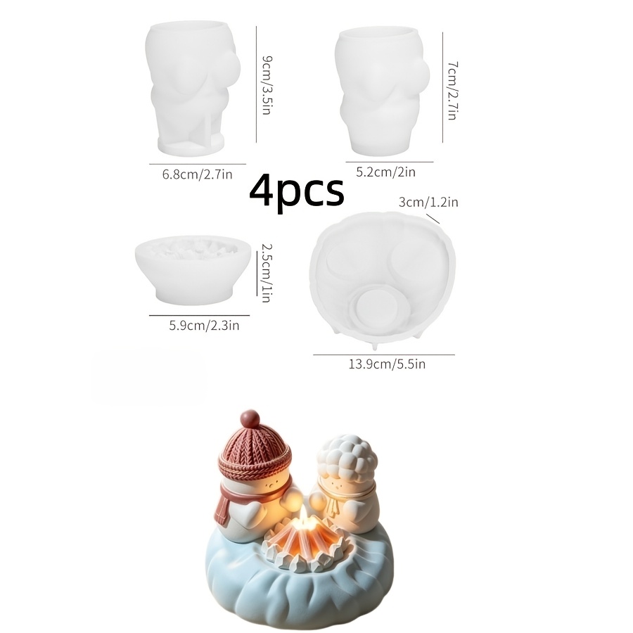 TEMU Stampo in silicone resina - Stampo in silicone per di Natale invernale, di , , portacandele, diffusore di cera , stampo per ornamenti in gesso