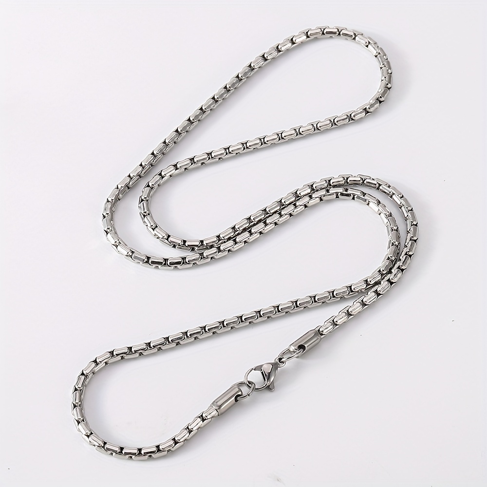 E-shop 1 Stück 304 Edelstahl Herren Halskette, 3,2 mm dick, erhältlich in den Längen 50 cm, 55 cm und 60 cm, verfärbt sich nicht oder verliert keine