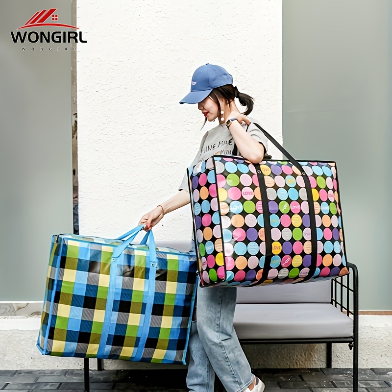 

[customer ] Extra-large Waterproof Storage Bag With Zipper & Handle - Ideal For Clothes, Bedding, School Supplies | Space-saving Hanging Design