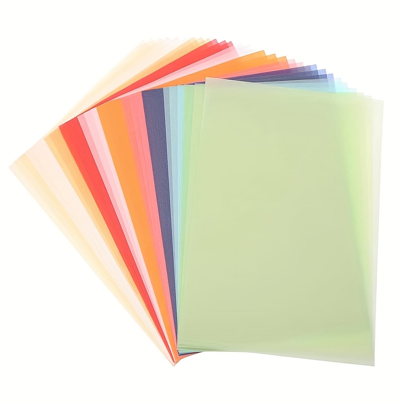 

vélin coloré, 50 feuilles 10 couleurs vélin transparent A4/A5/A6 calque imprimable Feuilles de vélin transparent pour Dessin Jet d'encre Imprimante laser