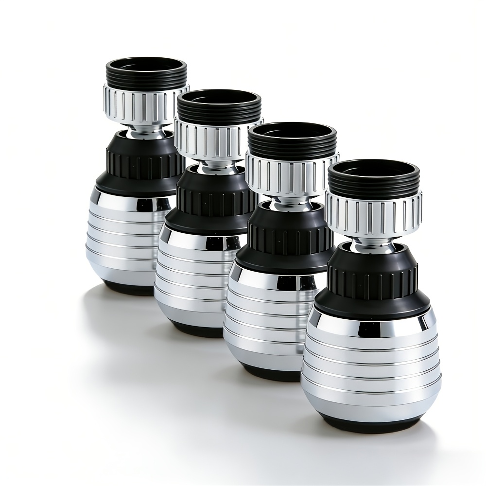 TEMU 4pcs Rotating Faucet Aerator With 360° Rotating Spout, Water-saving Spray & Bubbler Filter Suitable Sink, Bathroom Tap, Abs Nozzle With