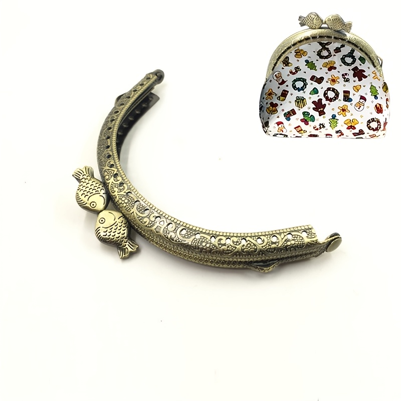 TEMU de Bolso Metálico de Pez DIY - Cierre de Vintage para Carteras, Compatible con Bolsos, Carteras, Cinturones y Llaveros (8.5cm/10.5cm/12.5cm) -