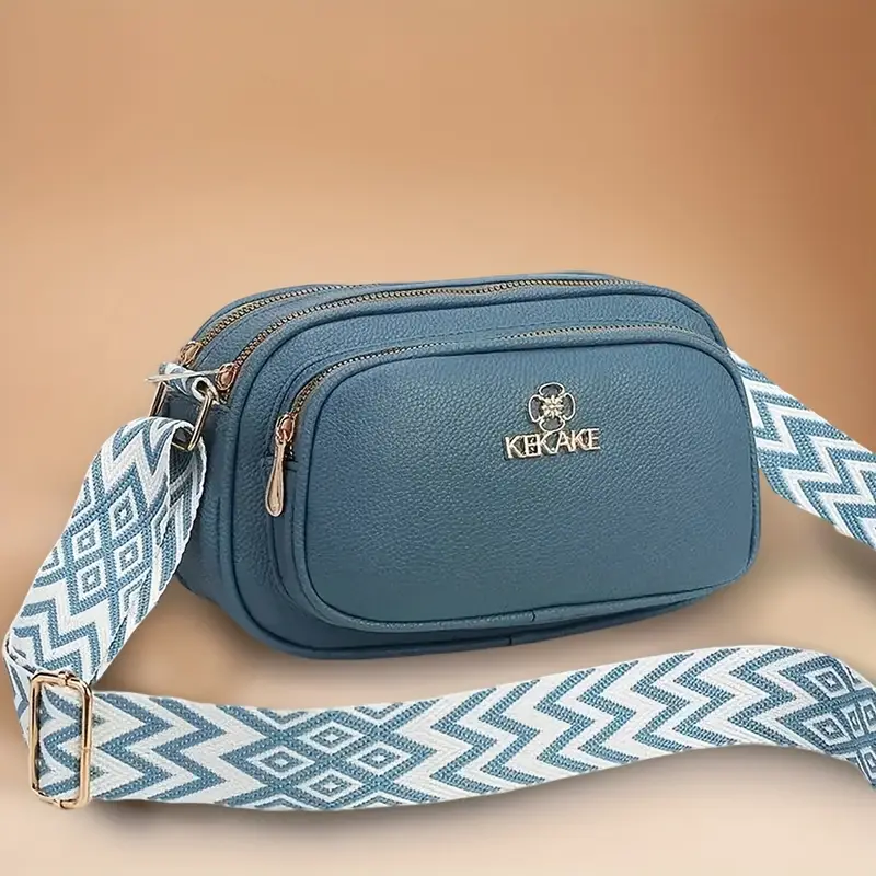 an elegant and versatile small square bag for women a49 made of pu material shoulder bag reading bag mobile phone bag three zippers three storage can store mobile phones wallets coin purses etc suitable for etc details 5