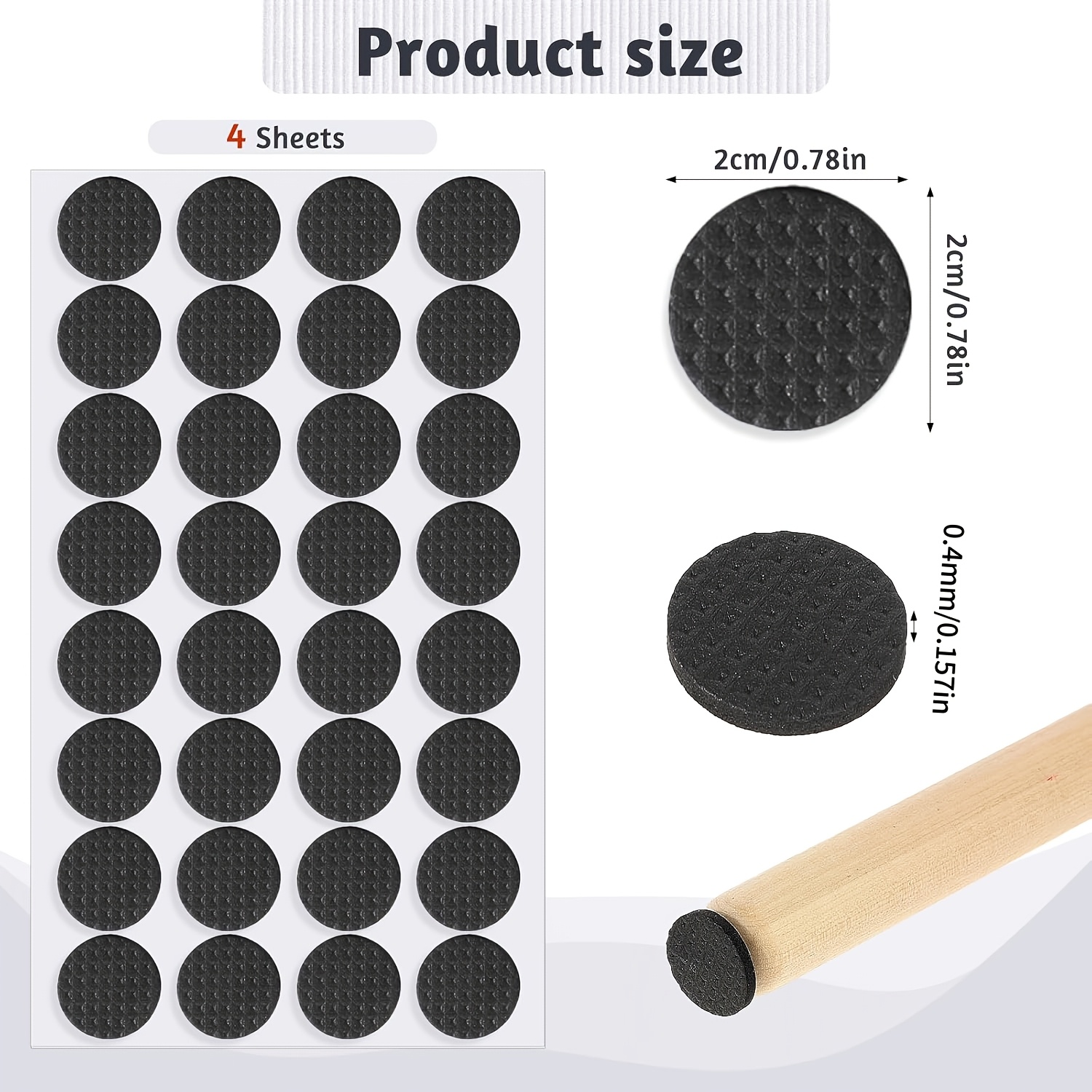 Image of 128pcs Self-adhesive Non-slip Furniture Pads Suitable For Hardwood Floors, Heavy-duty Rubber Floor Protectors With, Leg Floor For,, Vinyl, Installation (no Tools Required)