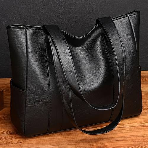 simple and elegant womens tote bag versatile and stylish commuter bag bag multiple fixed handles zipper closure suitable for daily commuting shopping and travel
