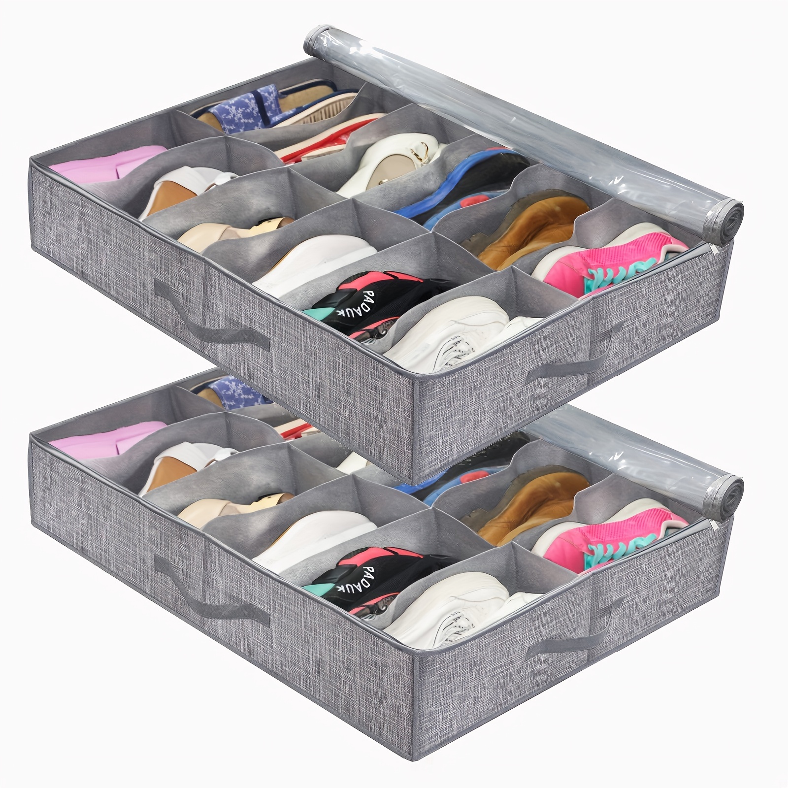 1pc Caja Zapatos Plegable Transparente Organizador Zapatos - Temu