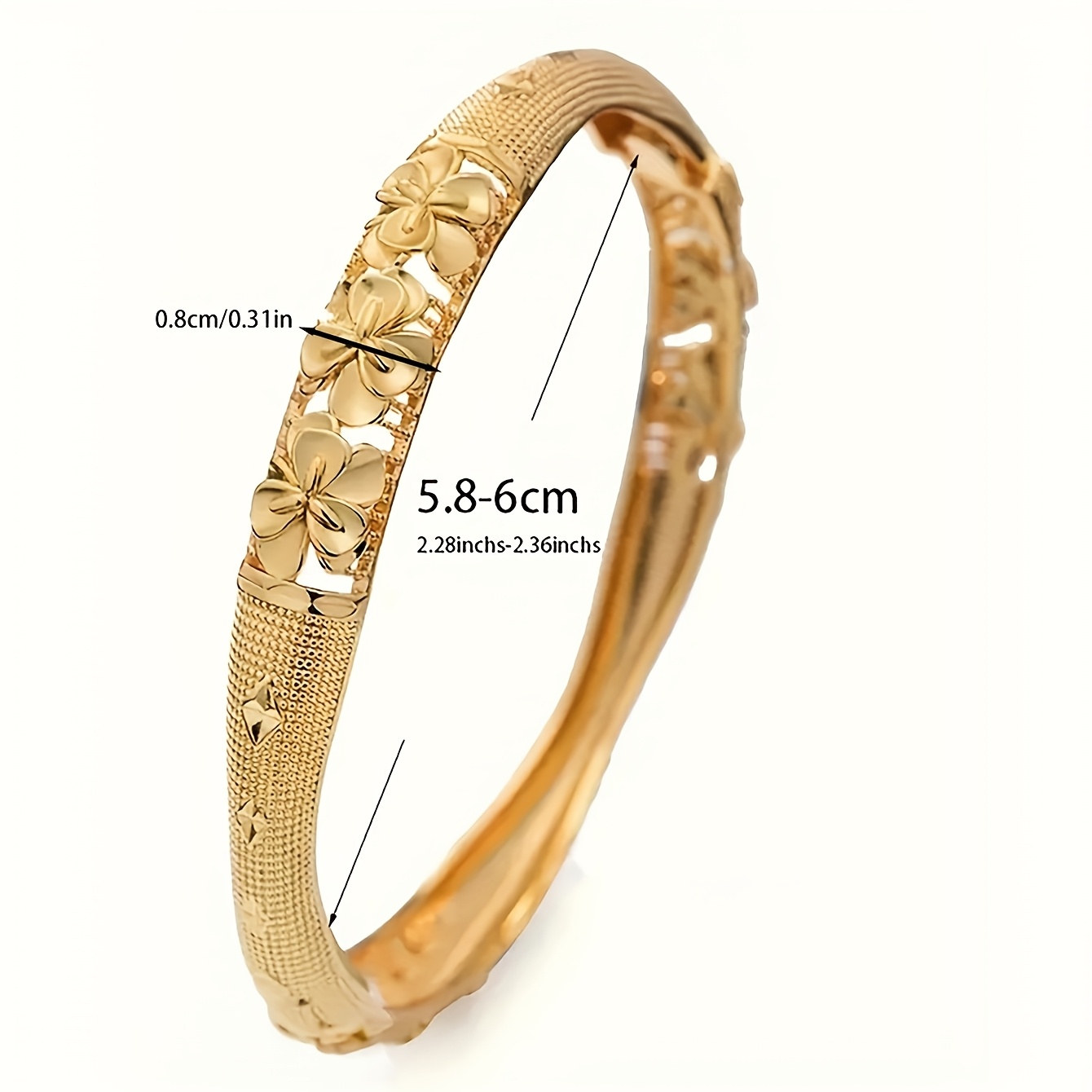 TEMU Ramadan 1pc Bracelet à manchette ouverte élégant pour femmes, bijoux européens et américains, bracelet à manchette ouverte de style ethnique