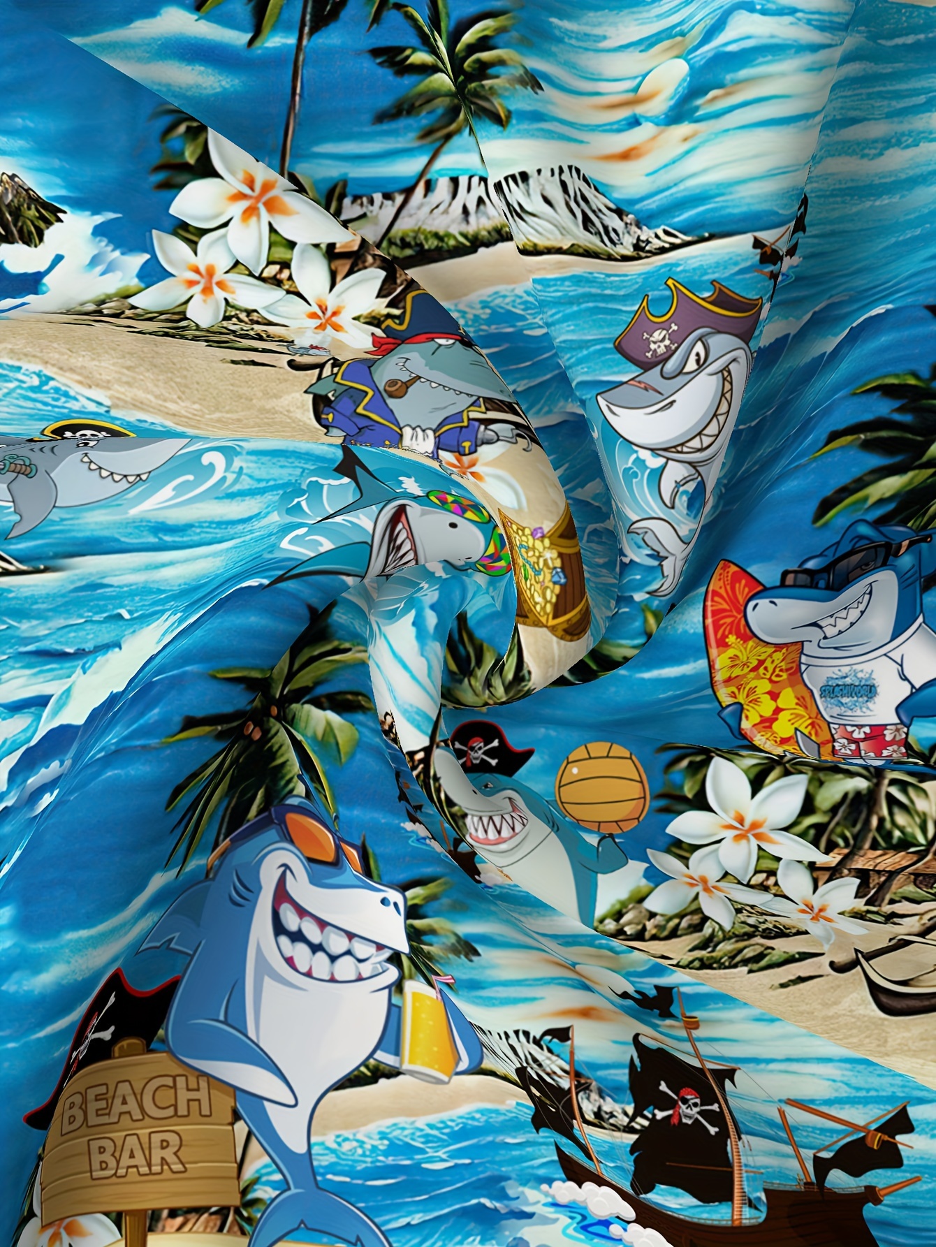 Men's Plus Size Tropical Hawaiian Shirt - Vibrant Flamingo & Cowboy Print, Short Sleeve, Casual Button-Up in Lightweight Polyester for Summer Adventures, PLUS SIZE