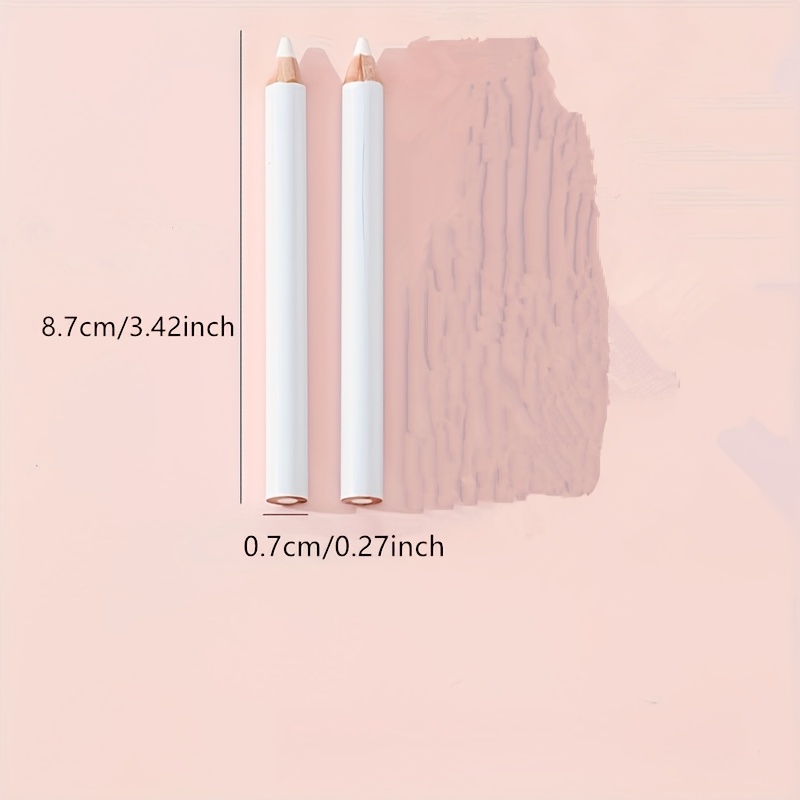 TEMU 2 piezas de tiza de blanca de visibilidad tipo lápiz - para costura, artesanía textil y confección de prendas, notas de tiza fáciles de borrar,