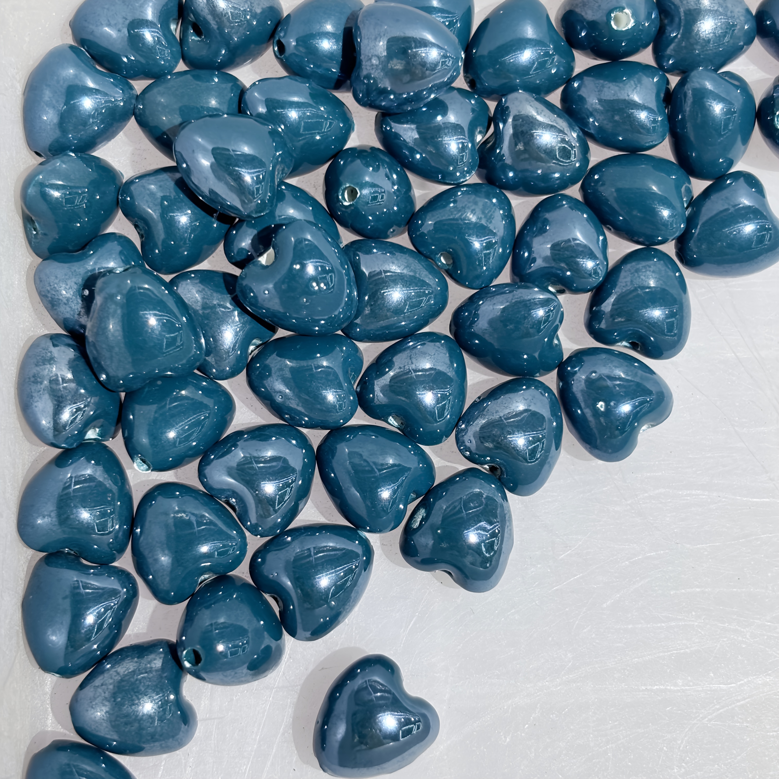 50pcs Set of 12mm Peach Shaped Ceramic Beads for DIY Jewelry Making