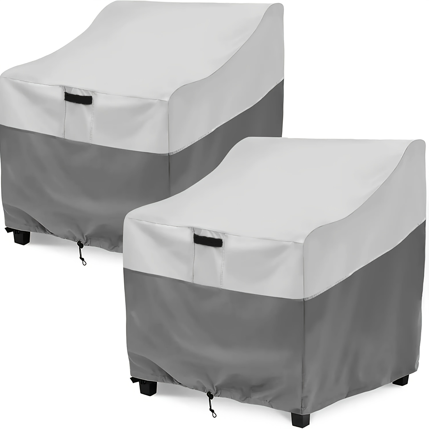 TEMU 2pcs Heavy Duty 600d Outdoor Patio Chair Covers - Fit For 37w X 41d X 31.5h Lawn/deck/garden/backyard Chairs, Durable Polyester With Drawstring