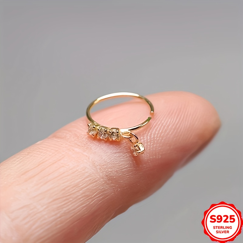 Image of 2 Elegant And Sexy S925 Sterling Silver Zirconia Nose Ring Earrings Cz Cartilage Earring Pendant Nose Body Piercing Jewelry Suitable For Daily Wear