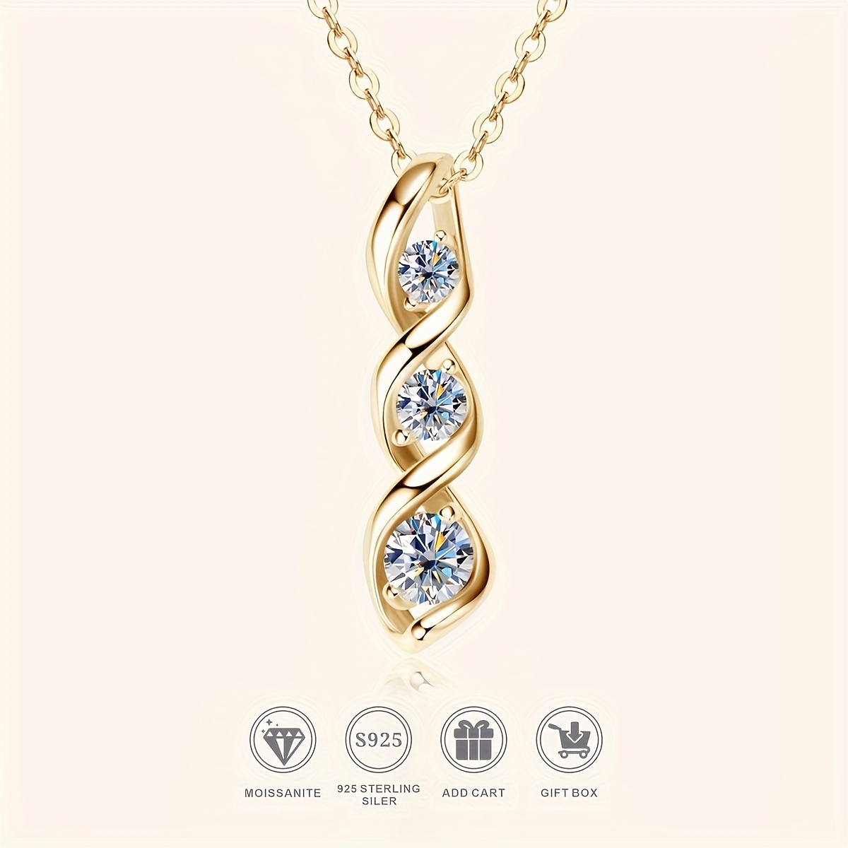 a s925 silver moissanite pendant necklace elegant vintage style fashionable and       perfect christmas gift   and   jewelry details 0