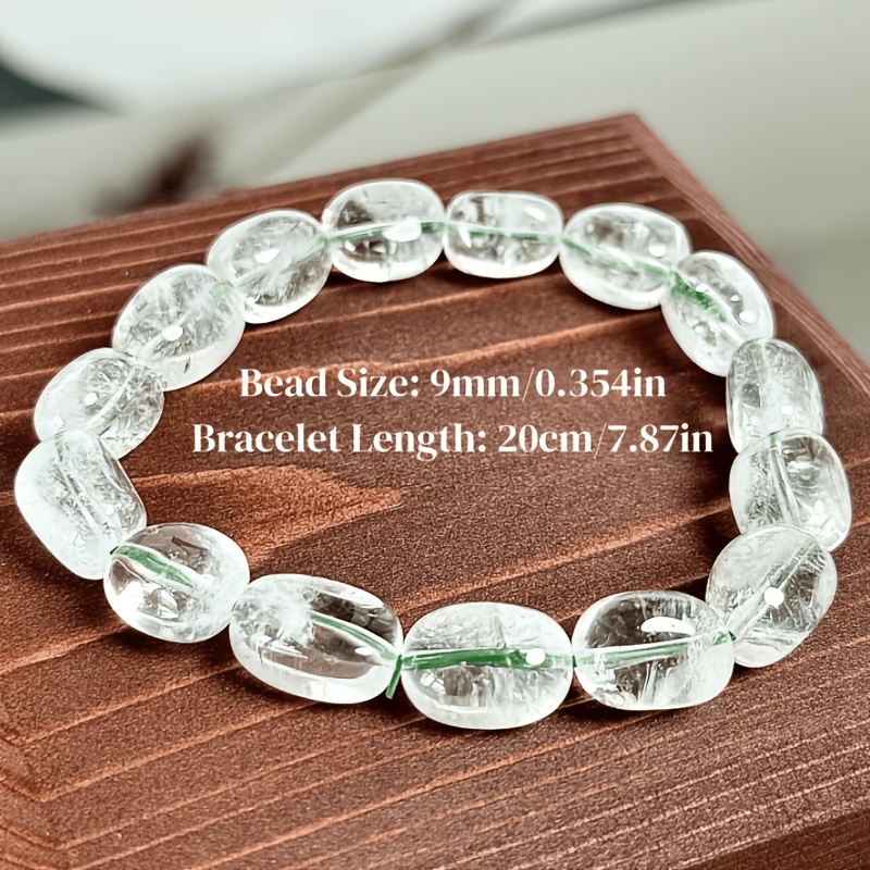 9mm Irregular Natural Green Sugar Drop Crystal Beaded Bracelet