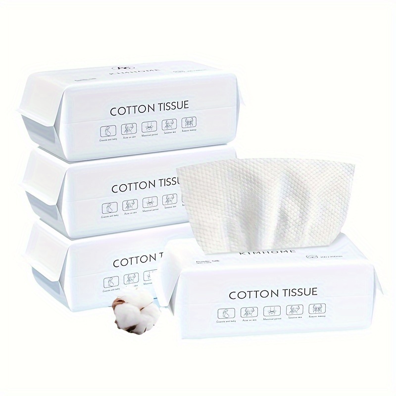 

50/100 Count Cotton Tissue Disposable Face Towel For Washing Soft Dry Wipes Facial Cloths Towelettes For Washing And Drying, Facial Tissue For Cleansing, Skincare And Makeup Remover