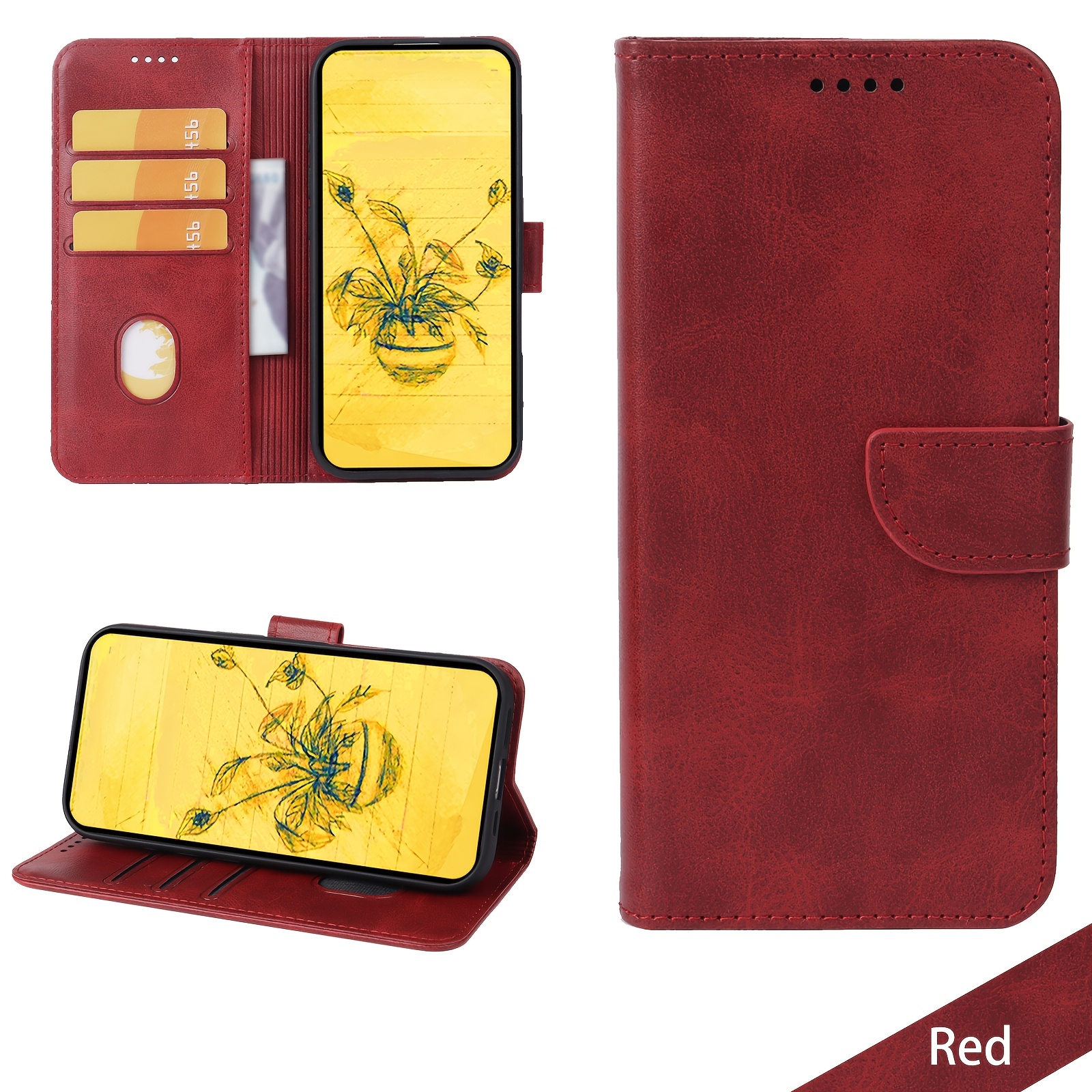 TEMU Phone Case - Suitable For Iphone 17/17 Air/18 Pro/18 Pro Max/16e/17e/16 Series Flip Phone Case, Cover Magnetic Card Slot Holder Cash Pocket
