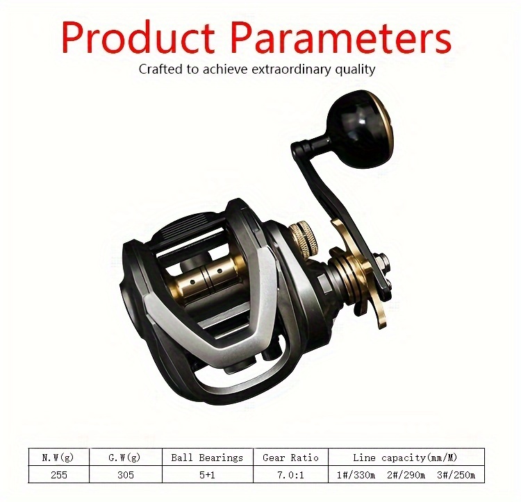 kd500 baitcaster fishing reel 33lbs max drag Temu