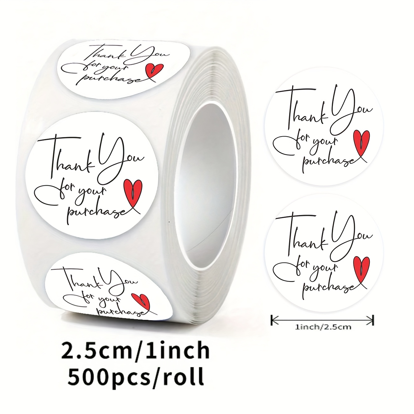 

500 Stickers Per Roll With 'thank You For Your Purchase' Self-adhesive Labels For Gift Card Packaging, Sealing, Diy, And Waterproof Pvc Adhesive.