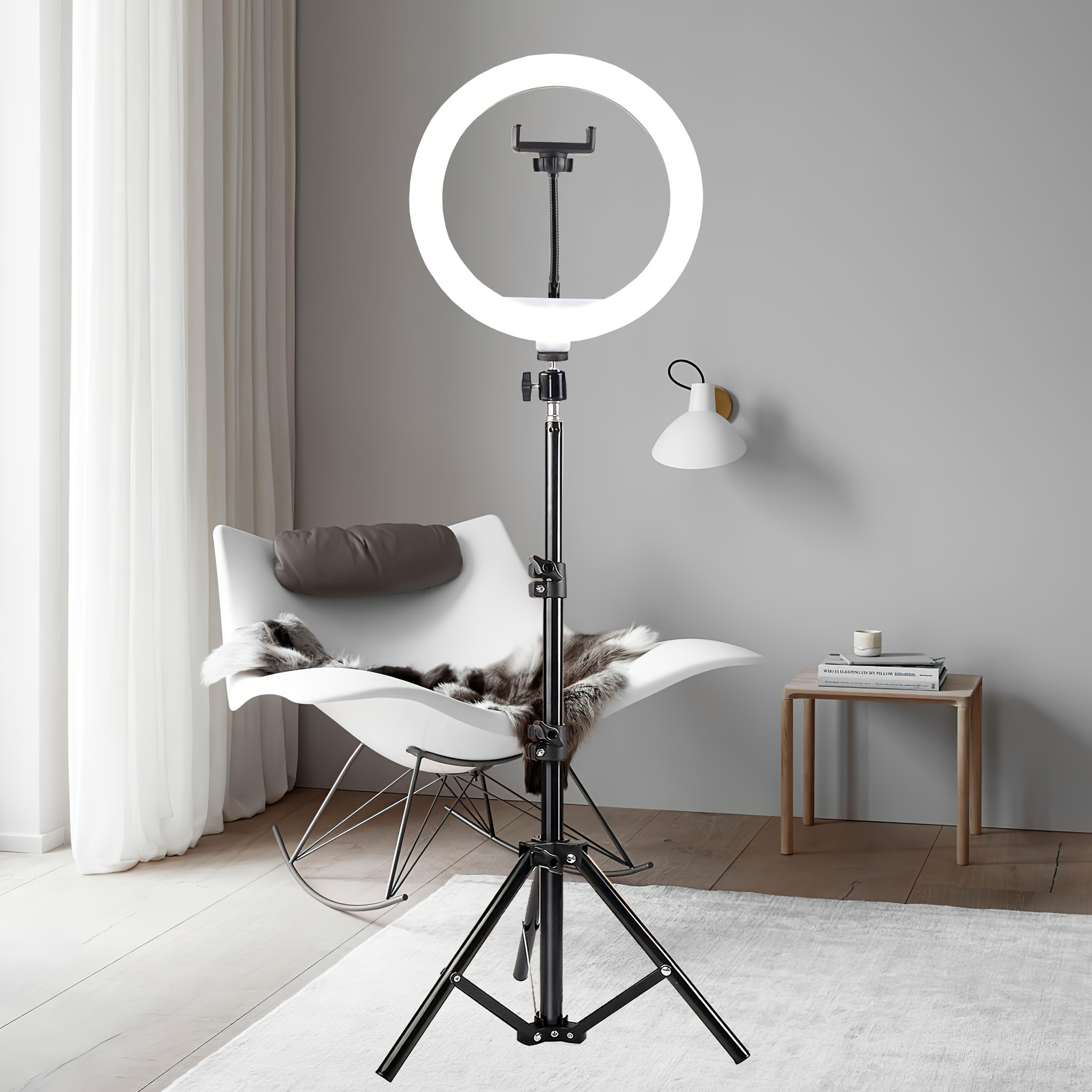 TEMU [led Selfie Ring Light] 10-inch Led Selfie Ring Light With Adjustable Three-color, 43-inch Tripod & Phone Holder, Usb Powered, For Live